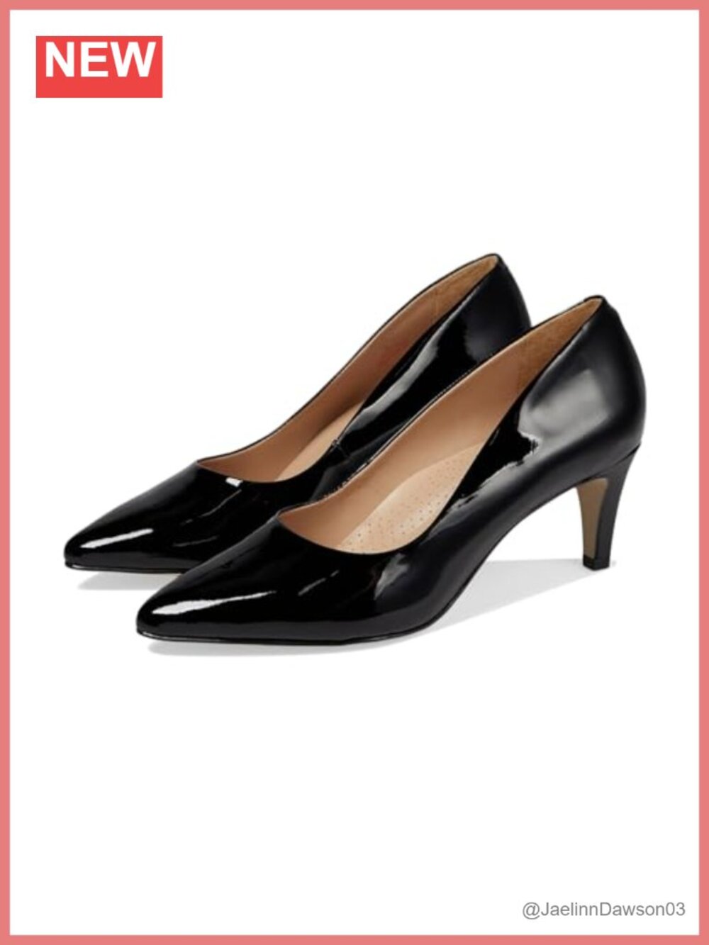 Women's Block Heel Pump with Gel Insole Faux Leather Sole